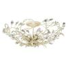 VAXCEL Jardin 19 in. W Crystal Cream Vintage Vine Semi-Flush Mount ...