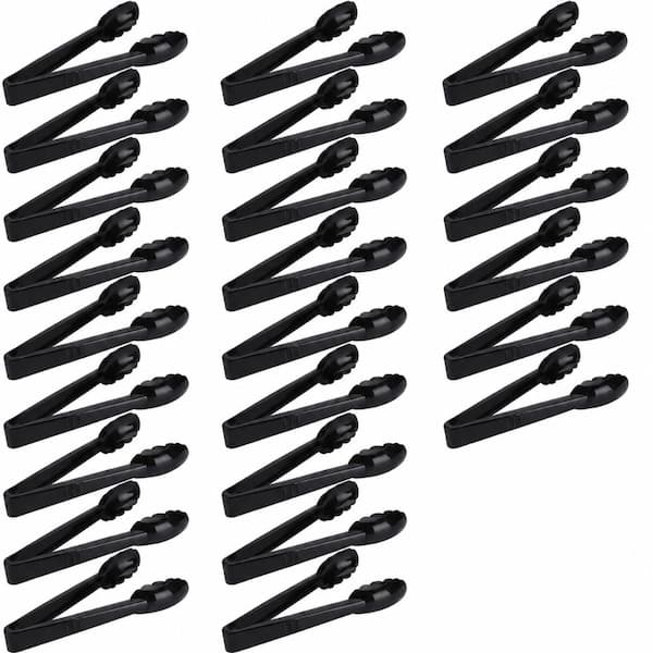 40 Pieces 9 in Heavy Duty Plastic Salad Tongs with Scalloped Head for Comfortable Food Serving Tongs,
