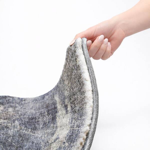 Dream Shag Premium Machine Washable Abstract ADS719 Navy 9 ft. x 12 ft. Area Rug