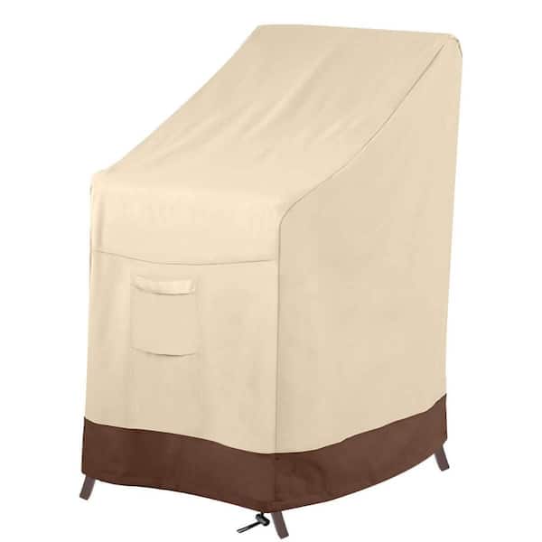 36 in. x 28 in. x 47 in. Stackable Patio Chair Cover Waterproof UV Resistant Beige and Brown 1-Piece
