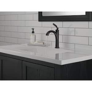Woodhurst Single Handle Single Hole Bathroom Faucet with Metal Drain Assembly in Matte Black