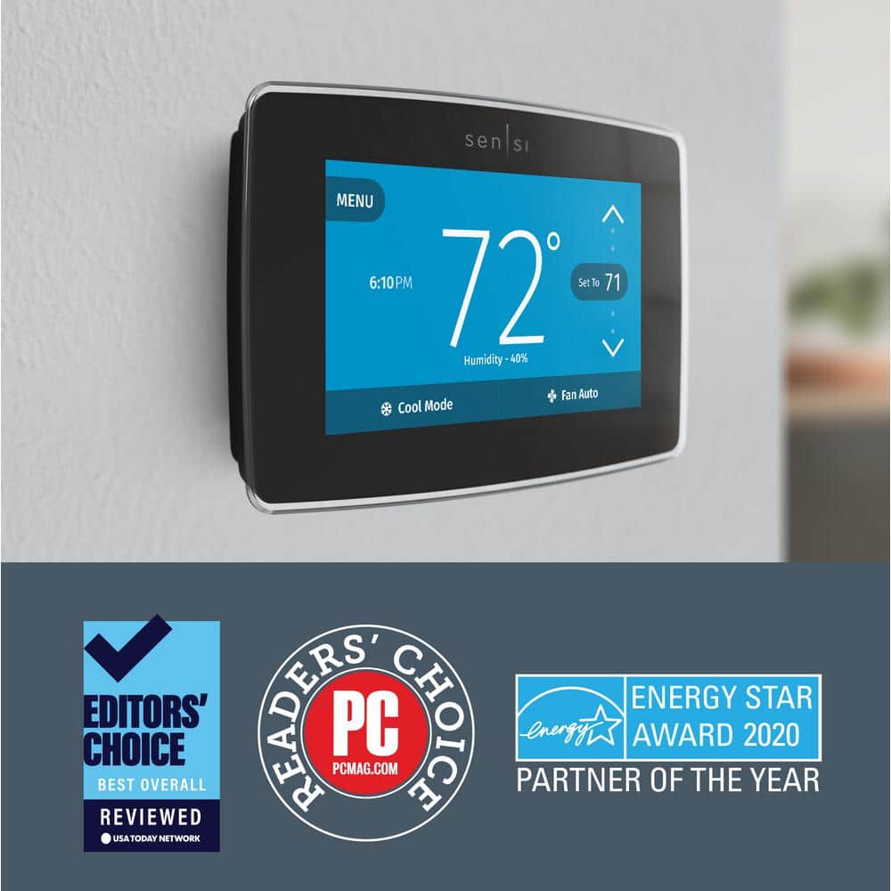 Sensi Black Touchscreen Wi-Fi Smart Thermostat with Remote Programming