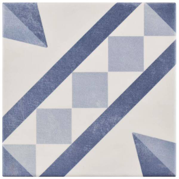 Merola Tile Atelier Azul Vendome Encaustic 5-7/8 in. x 5-7/8 in. Ceramic Floor and Wall Tile (5.73 sq. ft. / case)