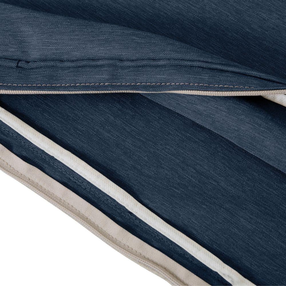 Heather Indigo Blue Water-Resistant Outdoor Bench Cushion