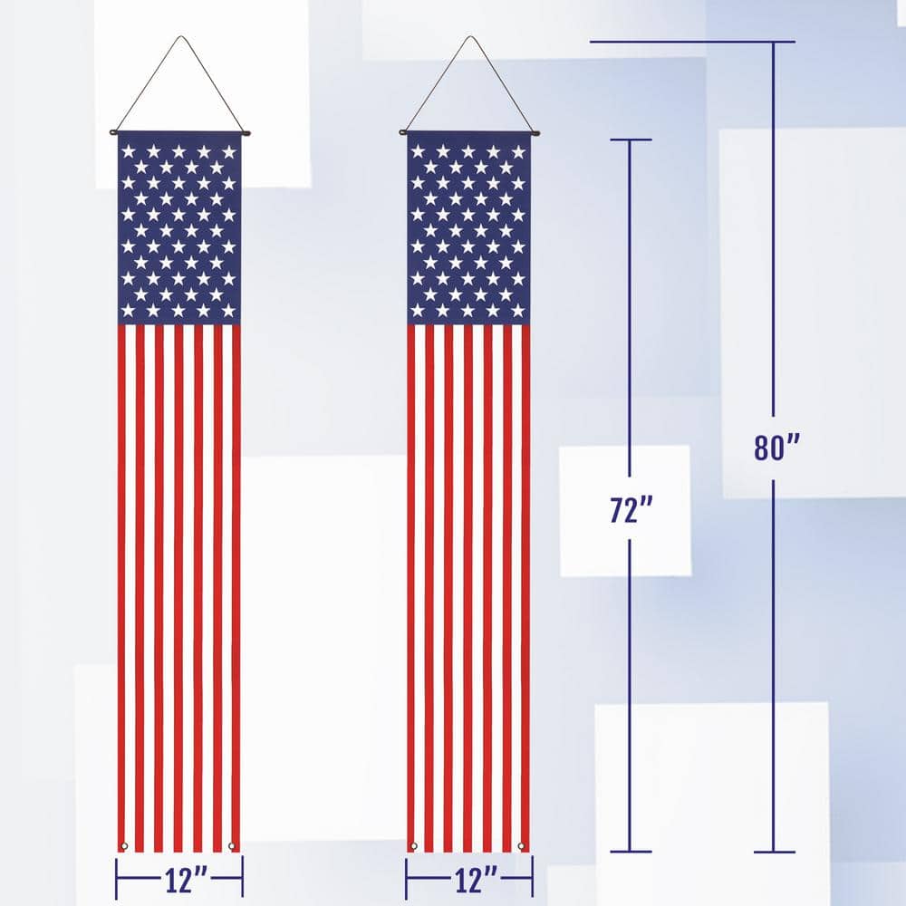 Patriotic American Flag Door Banners with Brass Grommets