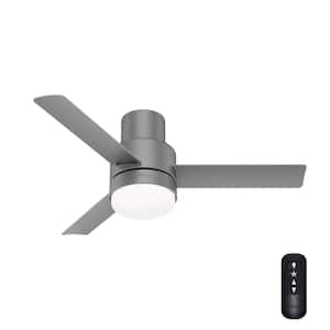 Gilmour 44 in. Indoor/Outdoor Matte Silver Ceiling Fan with Remote and Light Kit