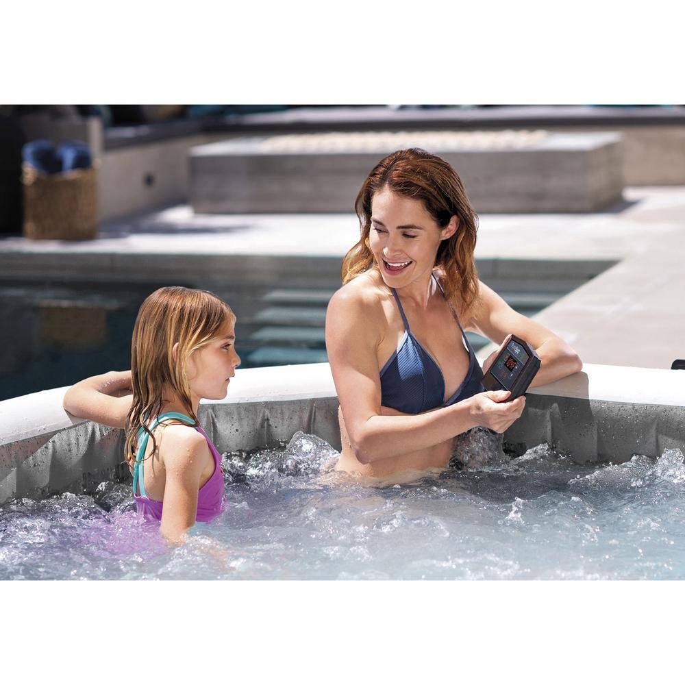 Intex PureSpa Greywood Deluxe 6-Person Inflatable Round Hot Tub