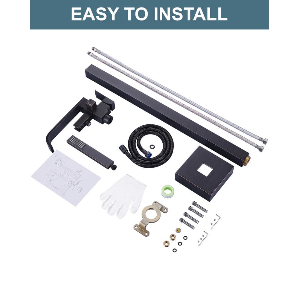 Oil Rubbed Bronze Freestanding Tub Filler with Hand Shower