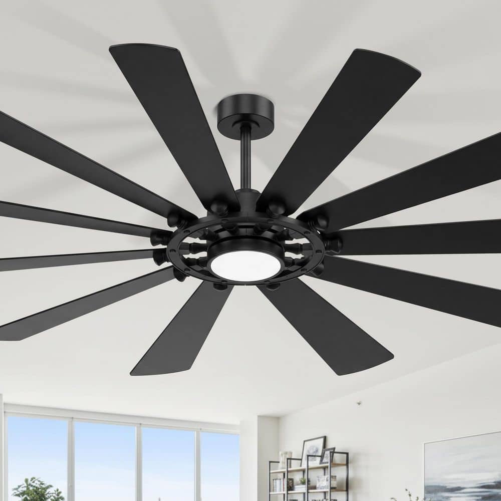 Breezary Annette 62 in. Integrated LED Black Windmill Ceiling Fan