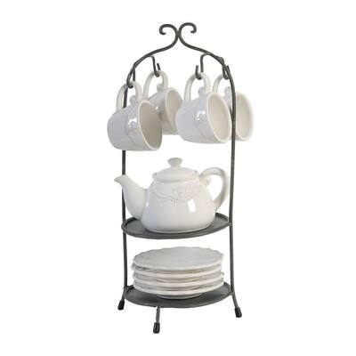 4-Cup White, Dark Bronze Porcelain Teapots