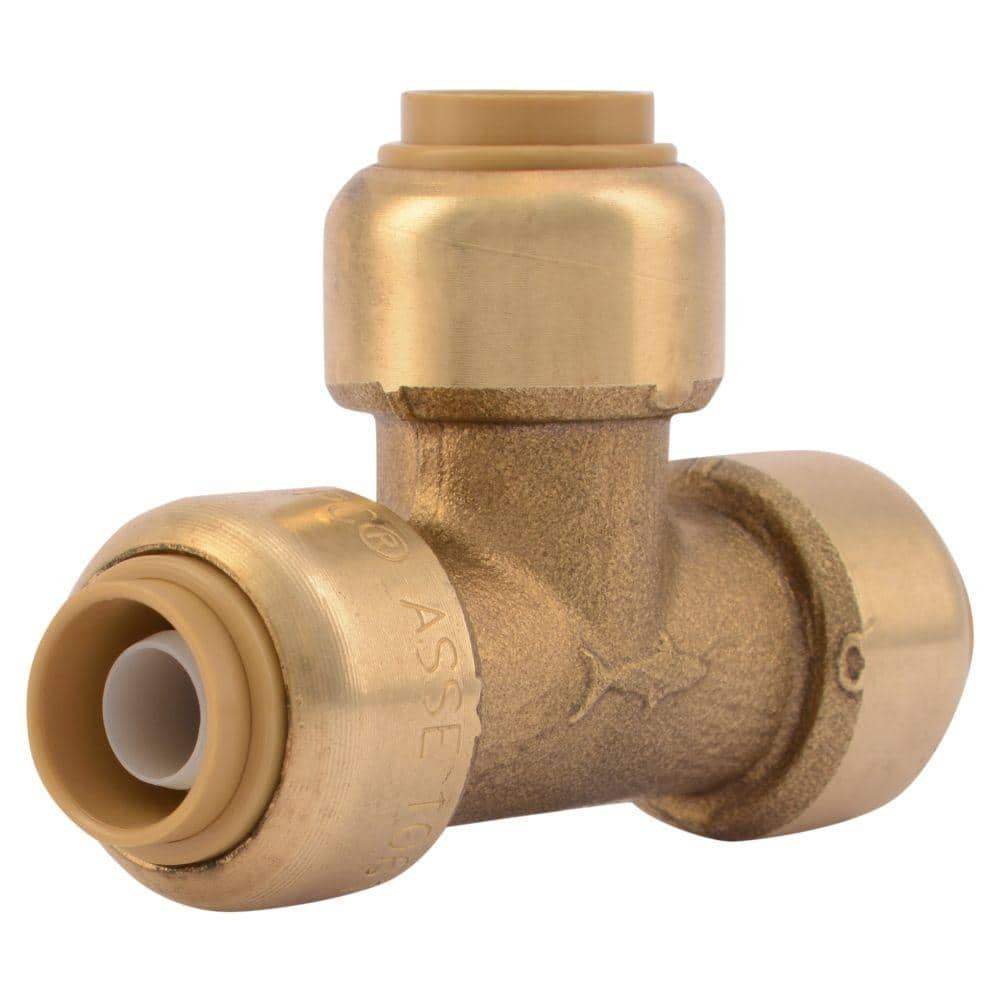 SharkBite 3/8 in. (1/2 in. O.D.) Push-to-Connect Brass Tee Fitting