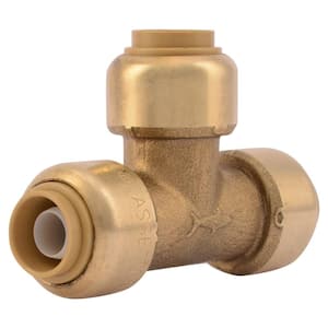 3/8 in. (1/2 in. O.D.) Push-to-Connect Brass Tee Fitting