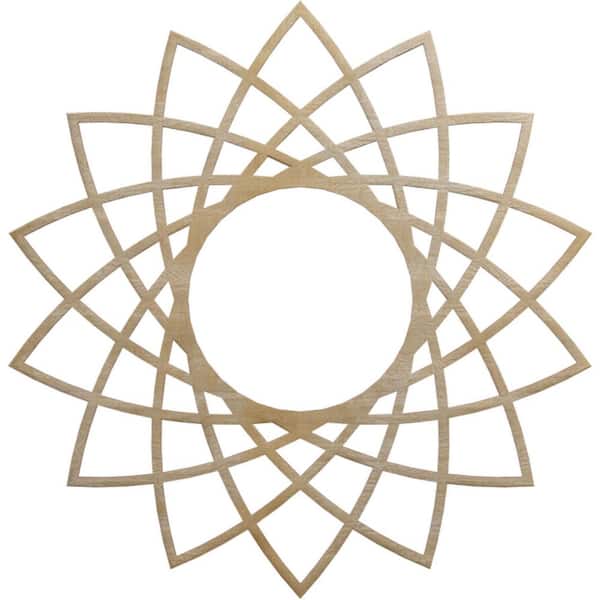 Ekena Millwork 30 in. x 19.25 in. x 0.25 in. Wood Medallion Moulding
