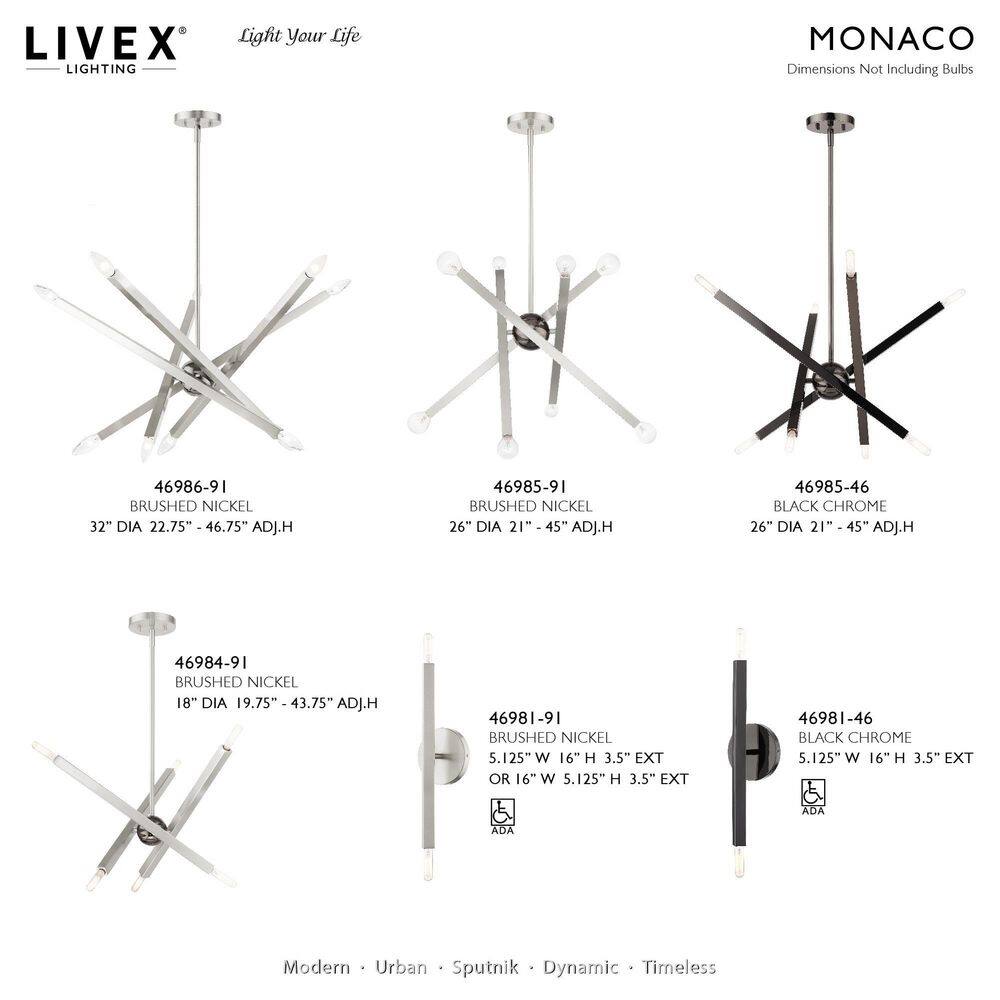 Monaco 8-Light Brushed Nickel Sputnik Chandelier