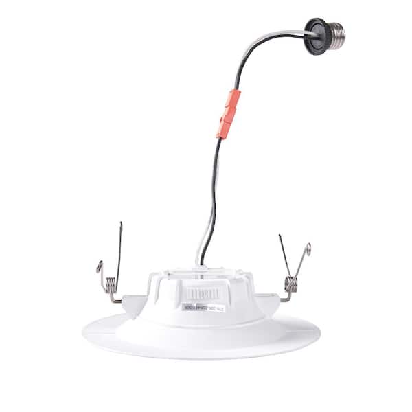 5/6 in. Can Light 5-Color Selectable Dimmable Remodel Integrated LED Recessed Light Kit Baffle Trim (4-Pack)