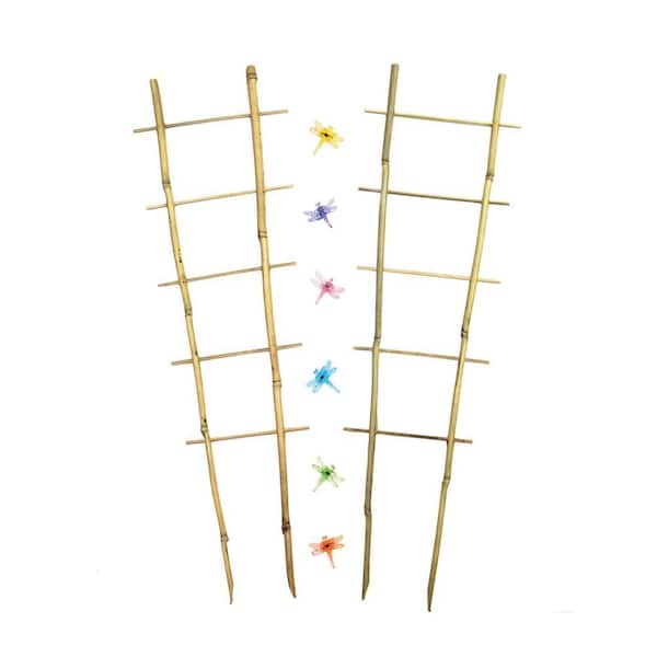 Better-Gro 26-1/2 in. Bamboo Orchid Trellis with Decorative Clips