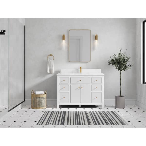 Willow Collections Sonoma 48 in. W x 22 in. D x 36 in. H Bath Vanity in White with 1.5" Empira Quartz Top
