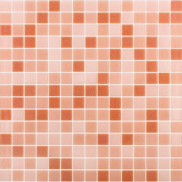 Apollo Tile Mingles 4" x 6" Glossy Peach Pink Glass Mosaic Uniform square Wall and Floor Sample Tile (0.13 sq. ft./Piece) (1-Pack)