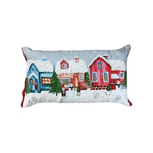 14 in. x 26 in. Santa Village Pillow, Multi-Colored