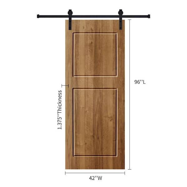 42 in. x 96 in. 2-Panel Mother Nature Color Finished Wood Sliding Barn Door with Hardware Kit