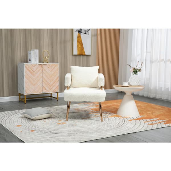  Velvet Tufted Accent Chair Comfort Living Room Lounge Armchair,  Upholstered Sofa Chair with Rose Gold Metal Trim, Square Bedroom Chair  Perfect for Relaxing for Bedroom Office Decorative (Orange) : Home 