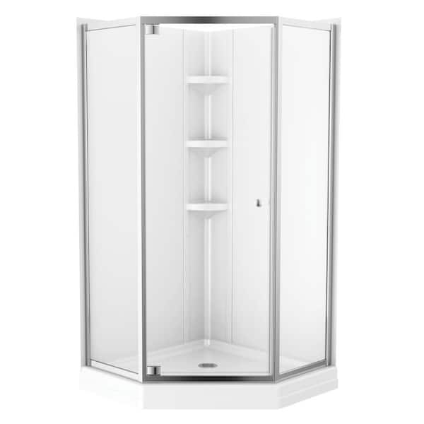 Foundations 38 in. L x 38 in. W x 70.63 in. H Corner Shower Stall/Kit