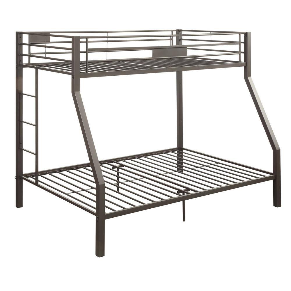 Brown Twin/Full Bunk Bed With Metal Frame LKL-329-BRTF - The Home Depot