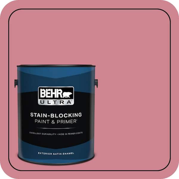 BEHR ULTRA 1 gal. #130D-4 Rose Sachet Satin Enamel Exterior Paint & Primer