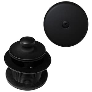 1-1/2 in. Twist and Close Tub Trim Set with 1-Hole Overflow Faceplate in Matte Black