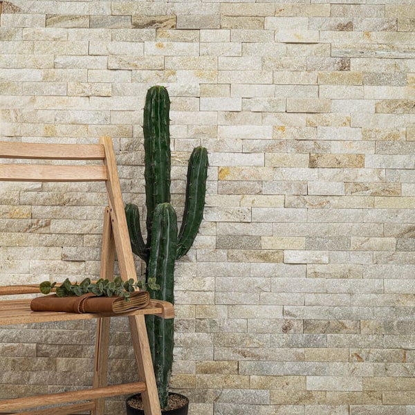 MSI Arctic Golden Ledger Panel 6 in. x 24 in. Splitface Quartzite