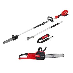 M18 FUEL 10 in. 18V Lithium-Ion Brushless Electric Cordless Pole Saw and M18 FUEL 14 in. Chainsaw Combo Kit (2-Tool)