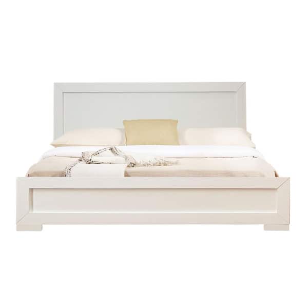 Camden Isle Trent 82.3 in. White Queen Platform Bed