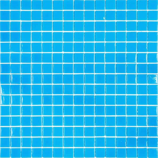 Apollo Tile Dune 4" x 6" Glossy Pacific Blue Glass Mosaic Uniform square Wall and Floor Sample Tile (0.13 sq. ft./Piece) (1-Pack)