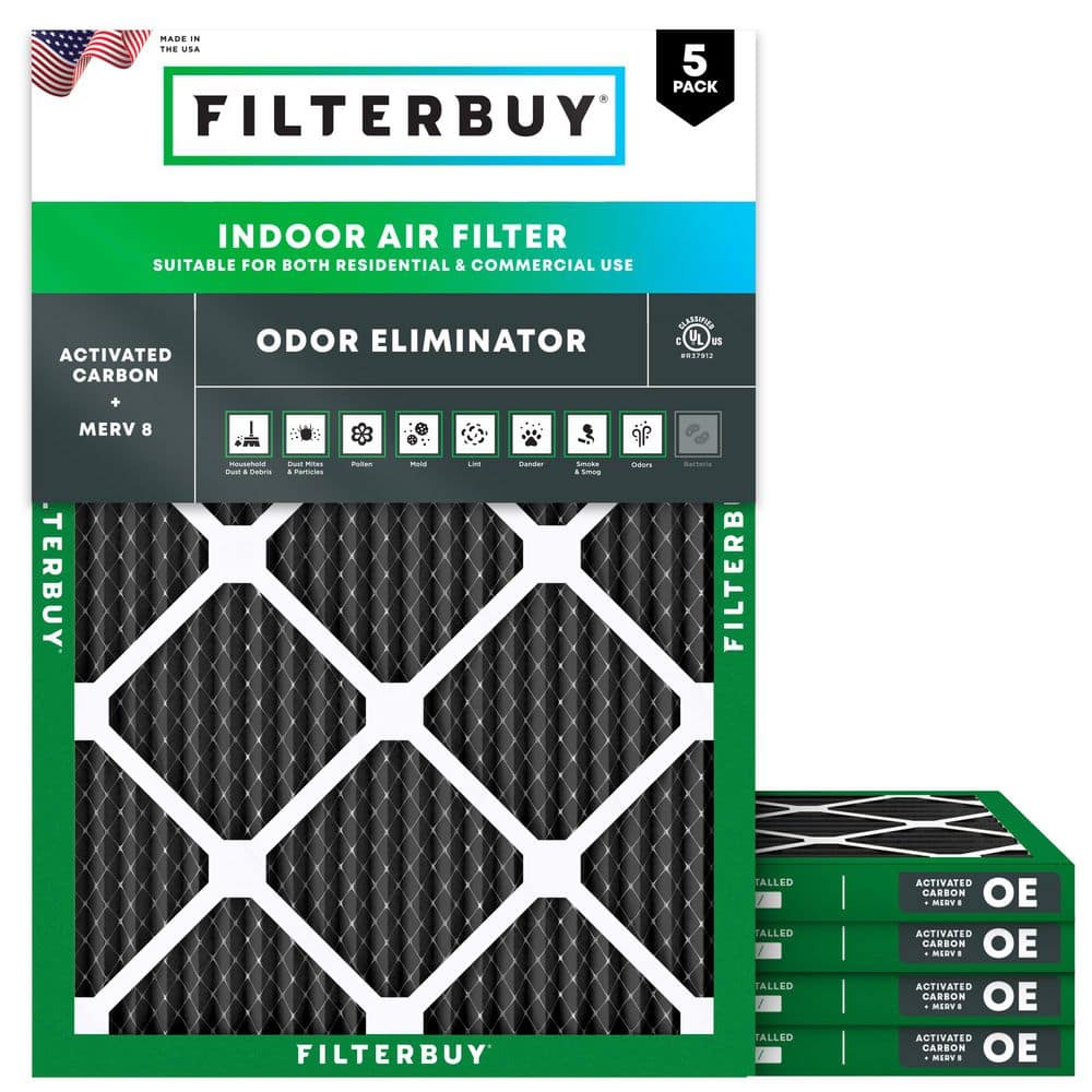 16 in. x 18 in. x 1 in. MERV 8 (FPR 5) Odor Eliminator Pleated HVAC AC Furnace Air Filters Replacement (5-Pack) price history on PriceWatchPro