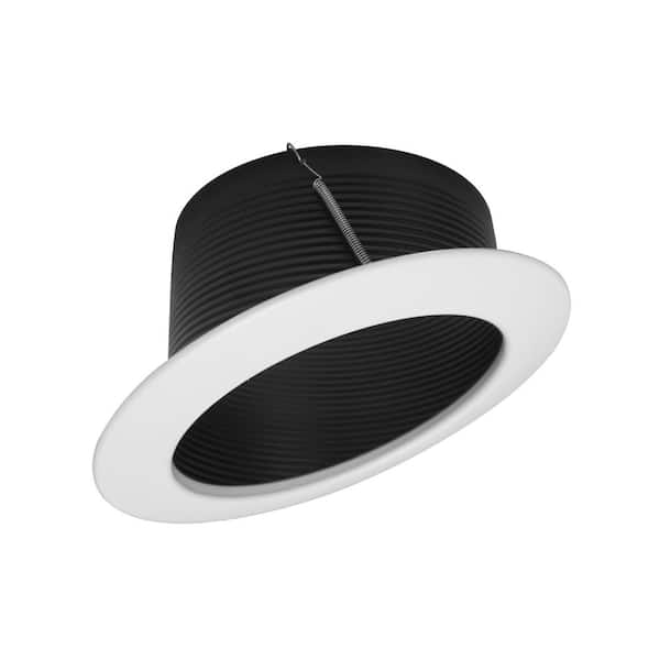 6 in. White Recessed Slope Trim with Black Baffle