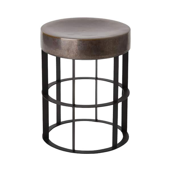 Emissary Milo 18.5 in. H Black Round Wrought Iron Accent Table