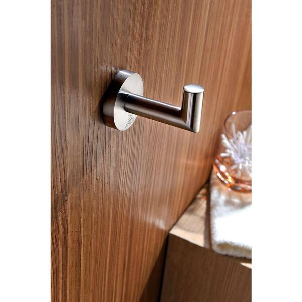 Caster Series Double Robe Hook in Brushed Nickel – ANZZI