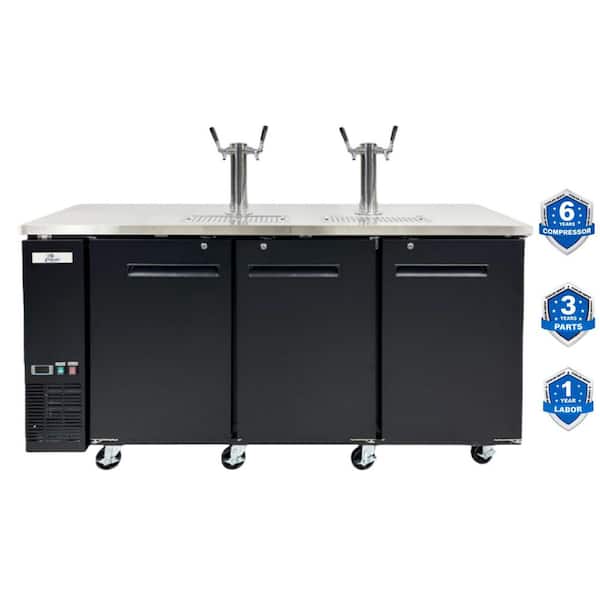 Cooler Depot Four Taps Per Tower Three 1/2 in. Barrel Keg Dispenser Kegerator with Two Towers