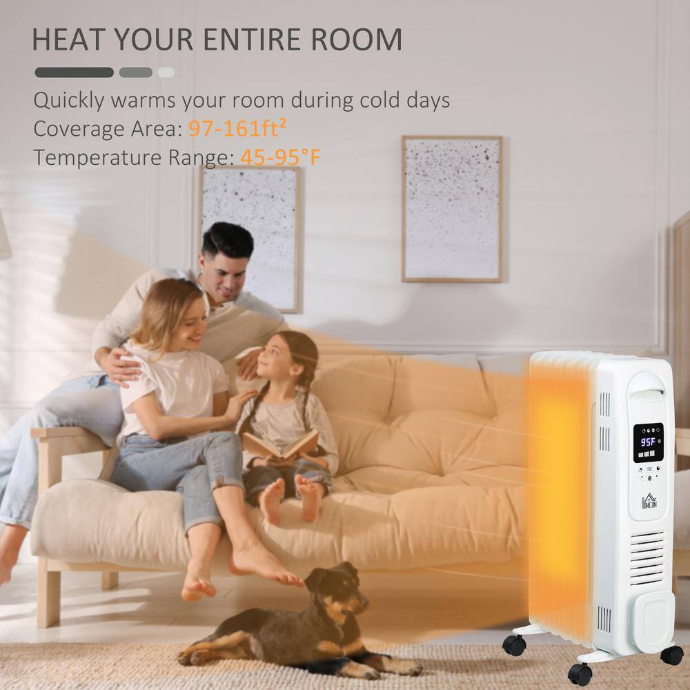 White 25.25" Electric Freestanding Space Heater with Remote