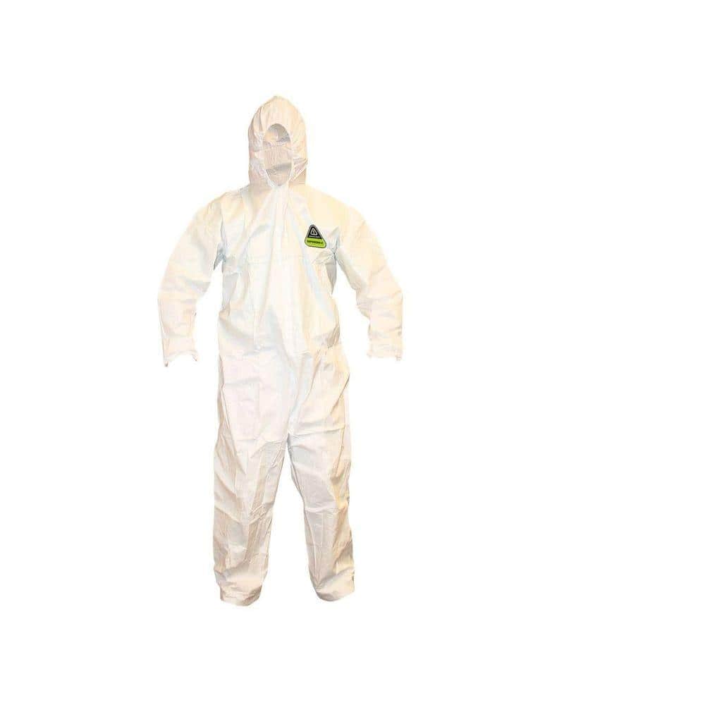 3-Pack Cordova Defender II Microporous Mens Large White Value Pack Coverall with Hood 
