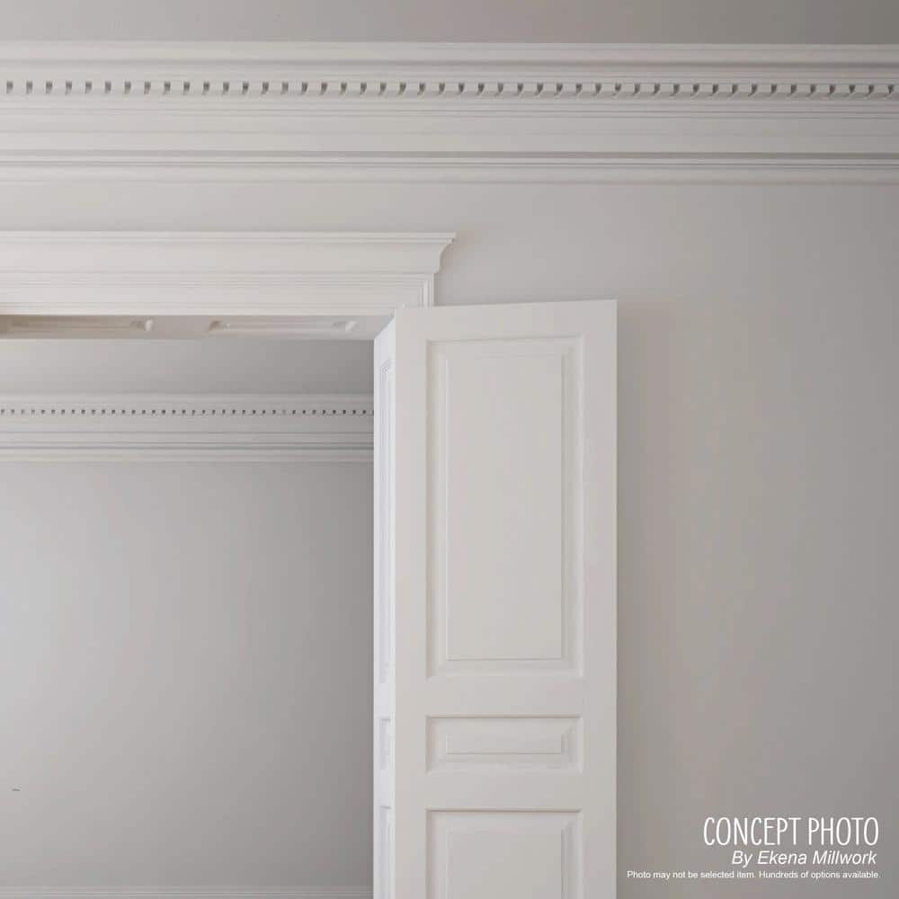 Ekena Millwork SAMPLE - Endurathane Flower Crown Moulding, 5 3/4"H x 5 7/8"P x 7 7/8"F x 12"L, Factory Primed