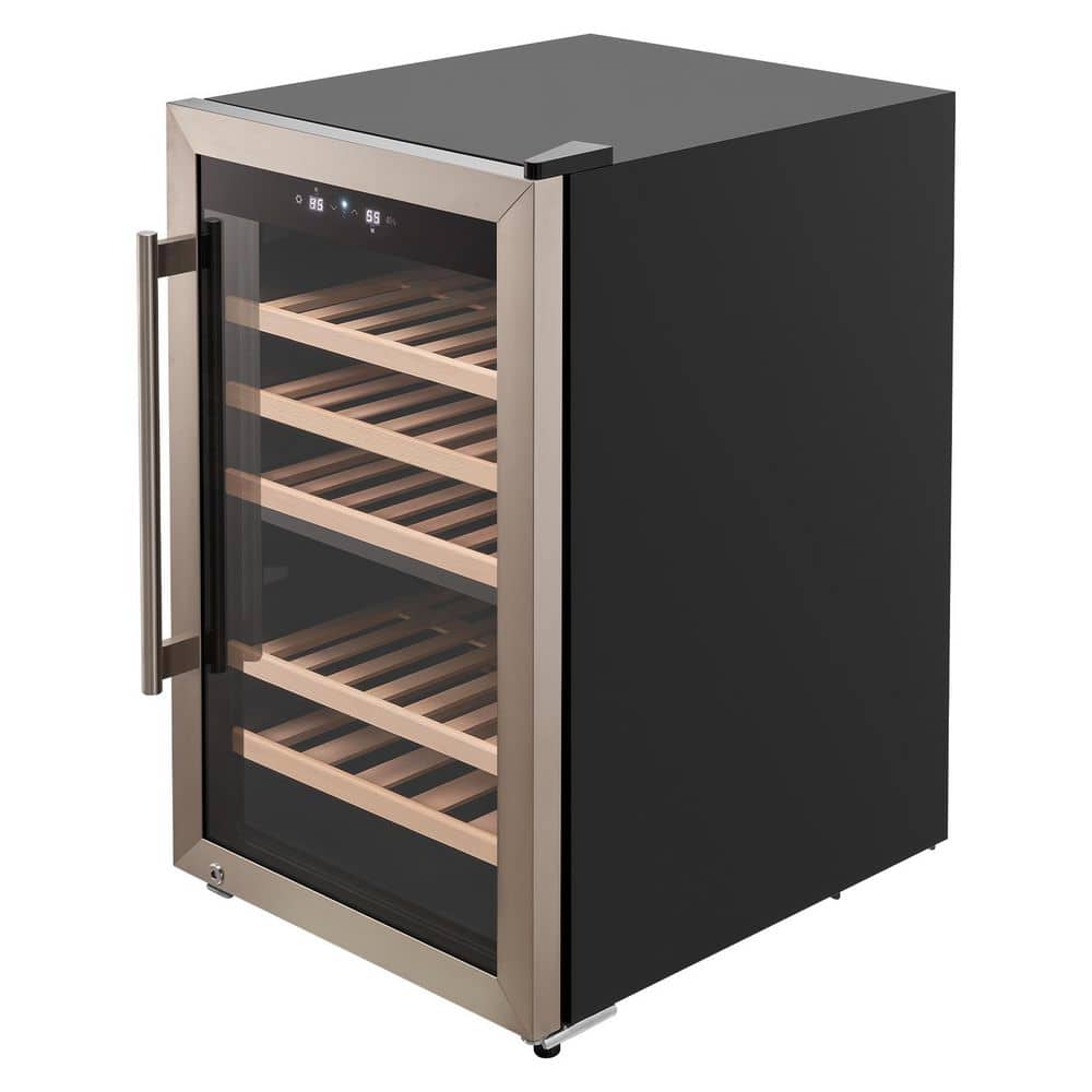 52-Bottle Wine Cooler, 25 in. W Dual Zone Beverage and Wine Cooler in Black, Adjustable Temp 41℉-65℉ for Sparkling Wines price history on PriceWatchPro