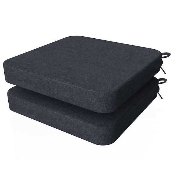 Unbranded 16 in. x 16 in. x 2 in. Square Indoor Chair Cushions Removable Cover Kitchen and Dining Chairs, Charcoal Gray (Set of 2)