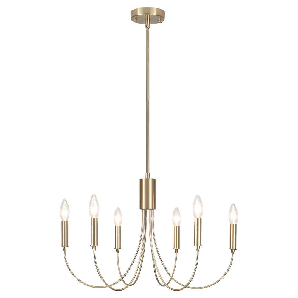 6-Light Brass Industrial Dining Room Candle Chandelier Modern Farmhouse Pendant Light price history on PriceWatchPro