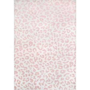 Sebastian Leopard Print Baby Pink 5 ft. x 7 ft. 5 in. Indoor Area Rug
