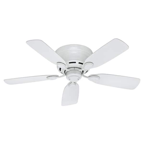 Low Profile 42 in. Indoor Snow White Ceiling Fan For Bedrooms