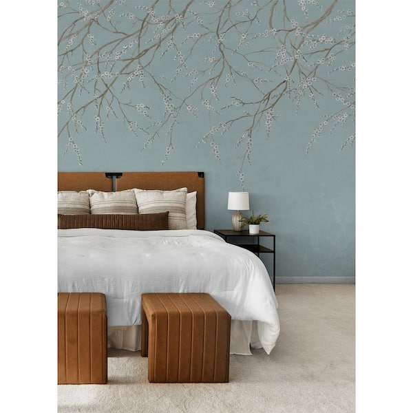 Hanami Blue Self Adhesive Mural