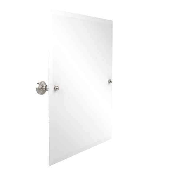 Allied Brass Waverly Place Collection 21 in. x 26 in. Frameless Rectangular Single Tilt Mirror with Beveled Edge in Polished Nickel