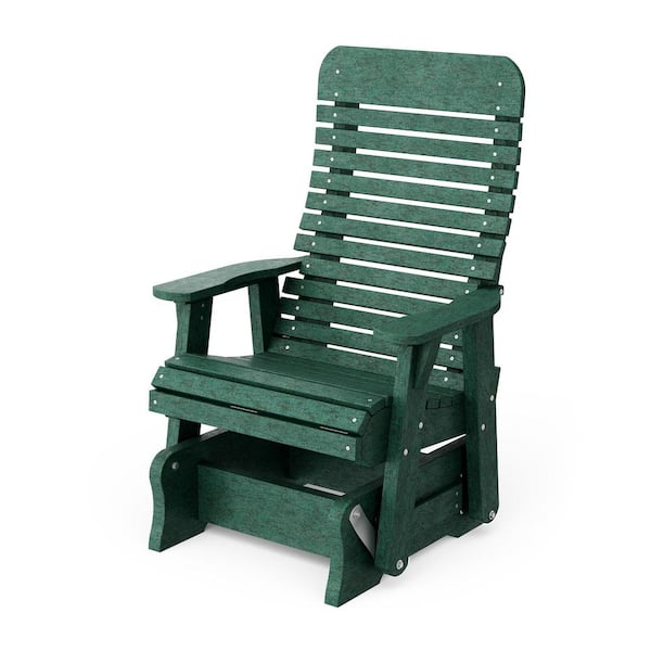 Wildridge Signature 1-Person Turf Green Plastic Outdoor Glider