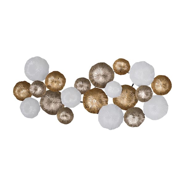 A & B Home Ryder Metal Gold/White Large Wall Accent